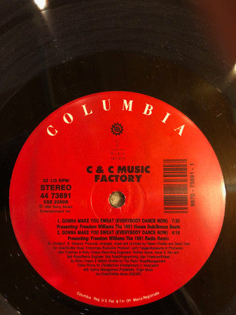 C & C Music Factory* Presenting Freedom Williams : Gonna Make You Sweat (Everybody Dance Now) (1991 Remix) (12", RE)