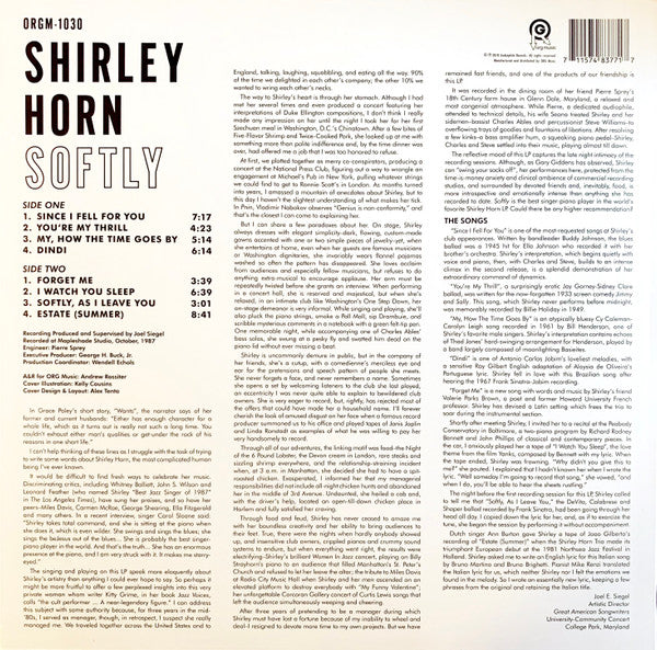 Shirley Horn : Softly (LP, Album, RE, RM, Red)