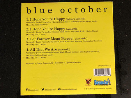 Blue October (2) : I Hope You're Happy (12", EP, Etch, Ltd)