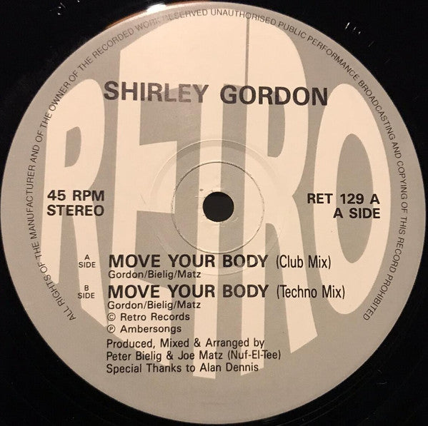 Shirley Gordon : Move Your Body (12")