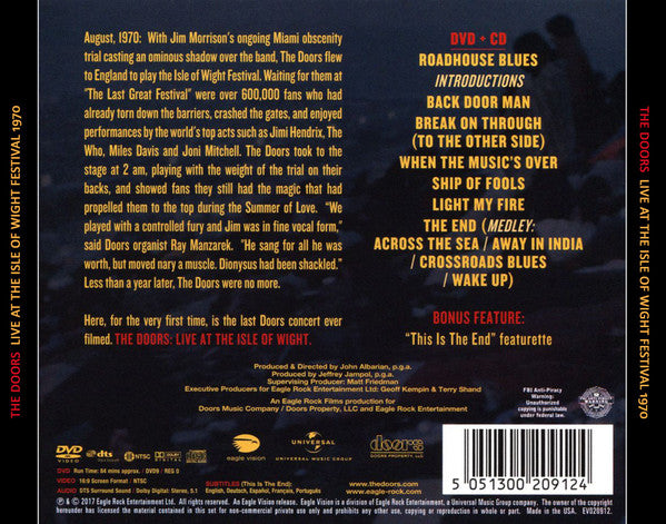 The Doors : Live At The Isle Of Wight Festival 1970 (DVD-V, NTSC, Dol + CD, Album)