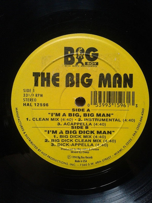 The Big Man : I'm A Big, Big Man (12")