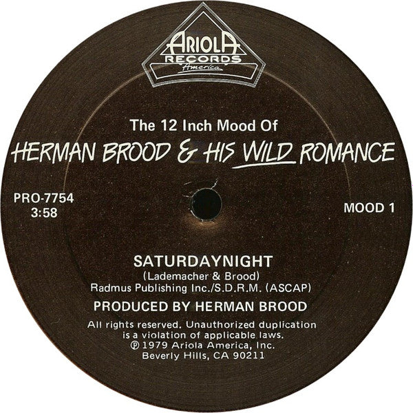 Herman Brood & His Wild Romance : Saturdaynight (12", Single, Promo)