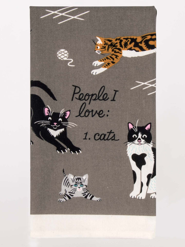 Blue Q Cotton Dish Towel - People I Love: Cats