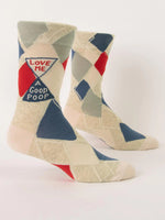 Blue Q - Men's Crew Socks- Love Me A Good Poop