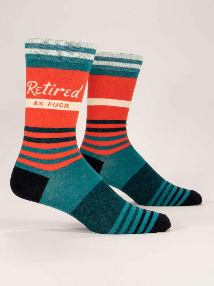 Blue Q - Men's Crew Socks- Retired As F***