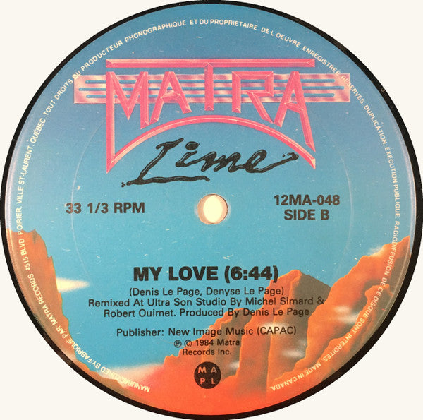 Lime (2) : I Don't Wanna Lose You / My Love (12")