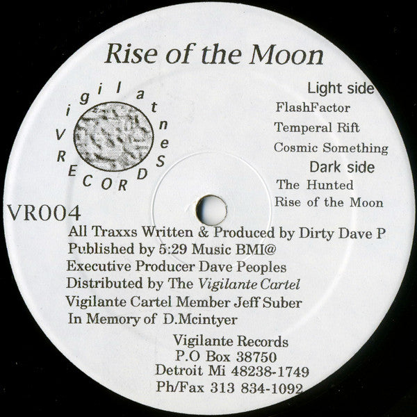 Dirty Dave P* : Rise Of The Moon (12")