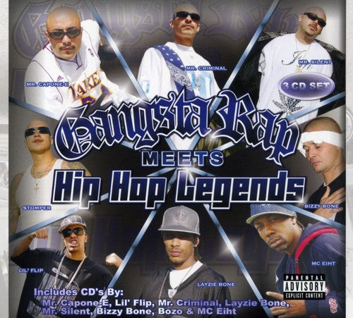 the album cover for Gangsta Rap Meets Hip-Hop Legends - Gangsta Rap Meets Hip-Hop Legends