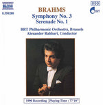 the album cover for J. BRAHMS - Symphony 3 / Serenade 1