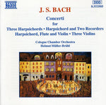 the album cover for Cologne Chamber Orchestra - Concerti for Harpsichord Flute & Violin