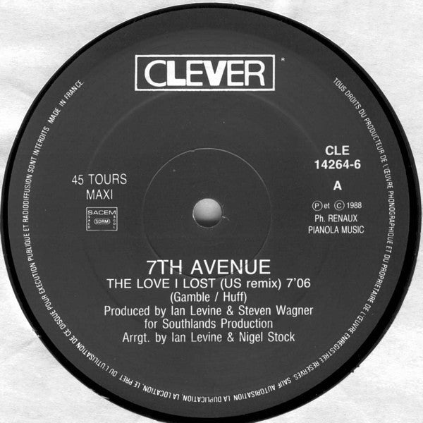 7th Avenue* : The Love I Lost (U.S. Remix / London Boys Mix) (12", Maxi)