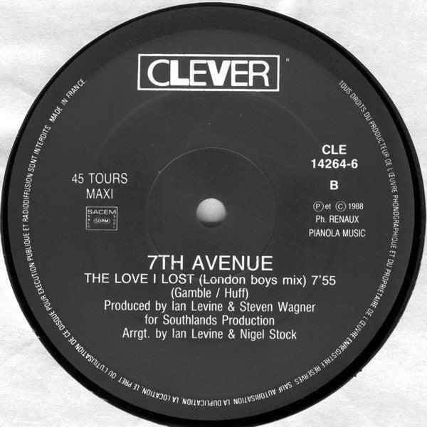 7th Avenue* : The Love I Lost (U.S. Remix / London Boys Mix) (12", Maxi)