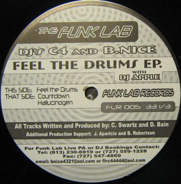 The Funk Lab With DJ Apple : Feel The Drums EP. (12", EP)