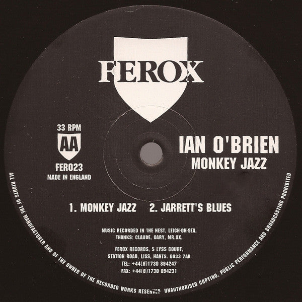 Ian O'Brien : Monkey Jazz (12")
