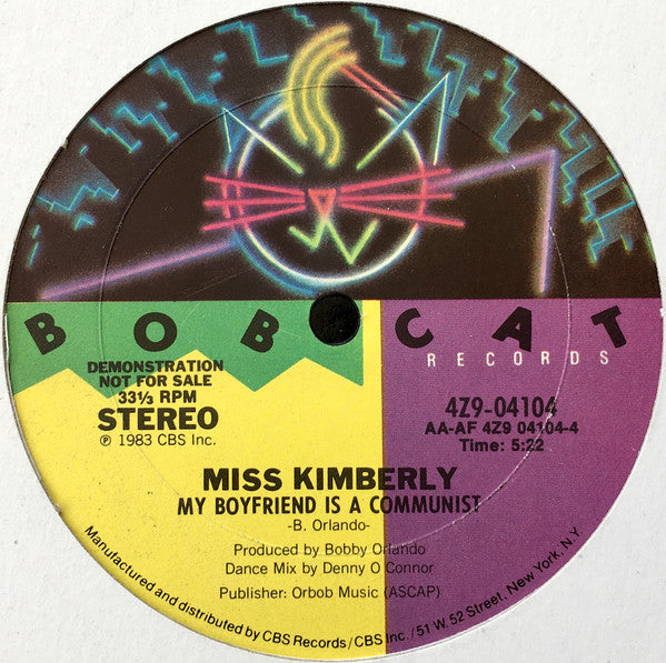 Miss Kimberly : D.J. Girl / My Boyfriend Is A Communist (12", Promo)