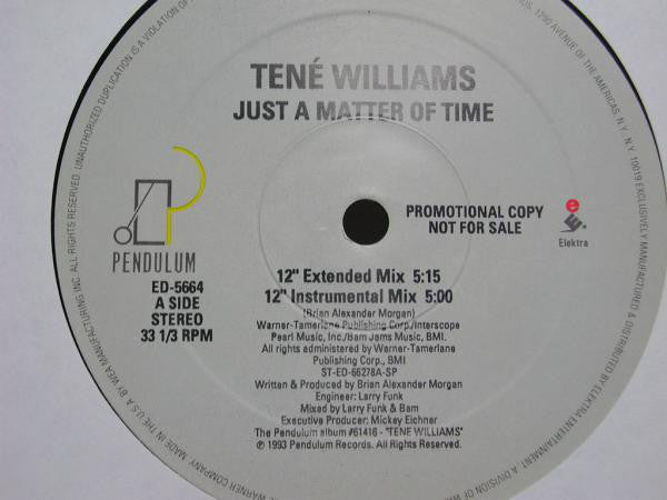 Tené Williams : Just A Matter Of Time (12", Promo)