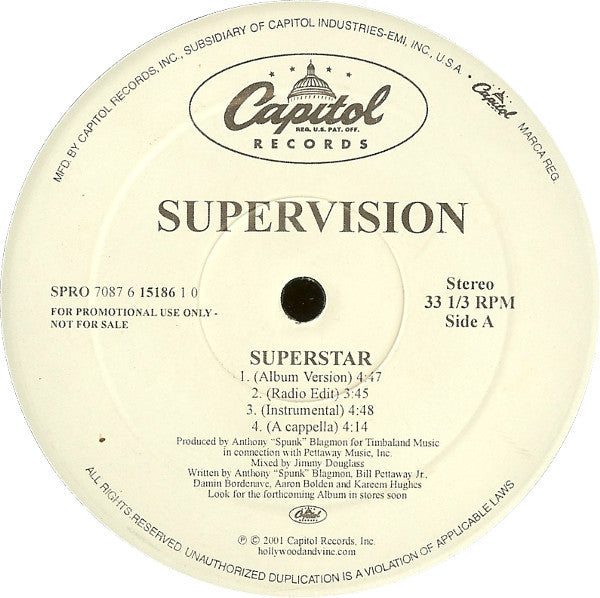 Supervision (2) : Superstar (12", Promo)
