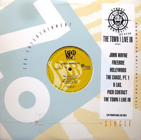 Street Mentality : The Town I Live In (12", Single, Promo)