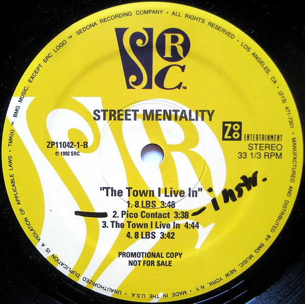 Street Mentality : The Town I Live In (12", Single, Promo)