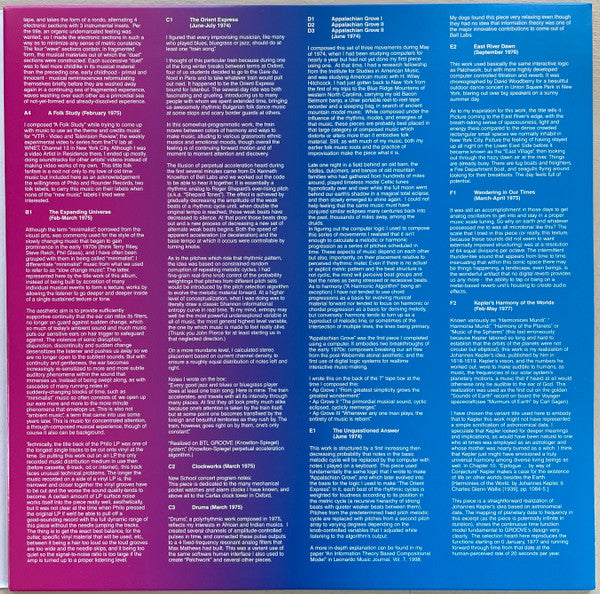 Laurie Spiegel : The Expanding Universe (3xLP, Album, RE)