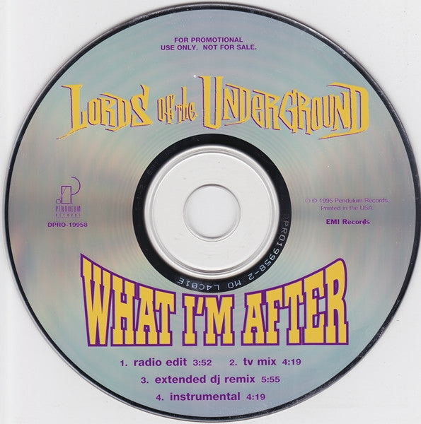 Lords Of The Underground : What I'm After (CD, Single, Promo)