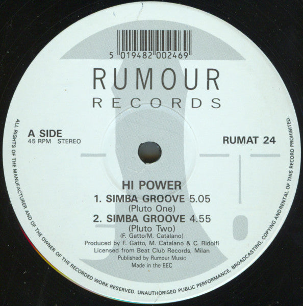 Hi Power : Simba Groove / Cult Of Snap (12")