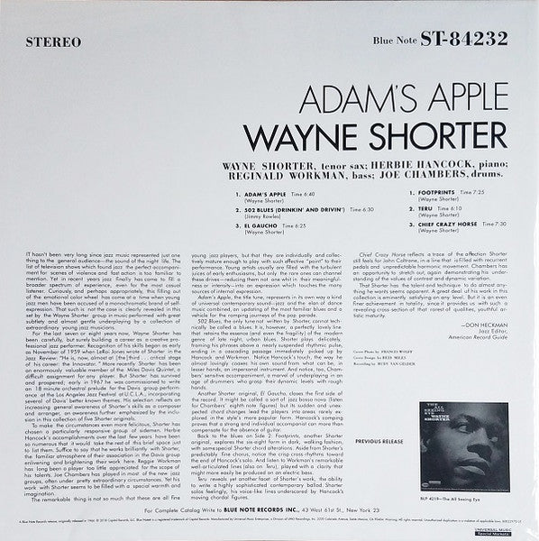 Wayne Shorter : Adam's Apple (LP, Album, Ltd, RE, S/Edition, SRX)