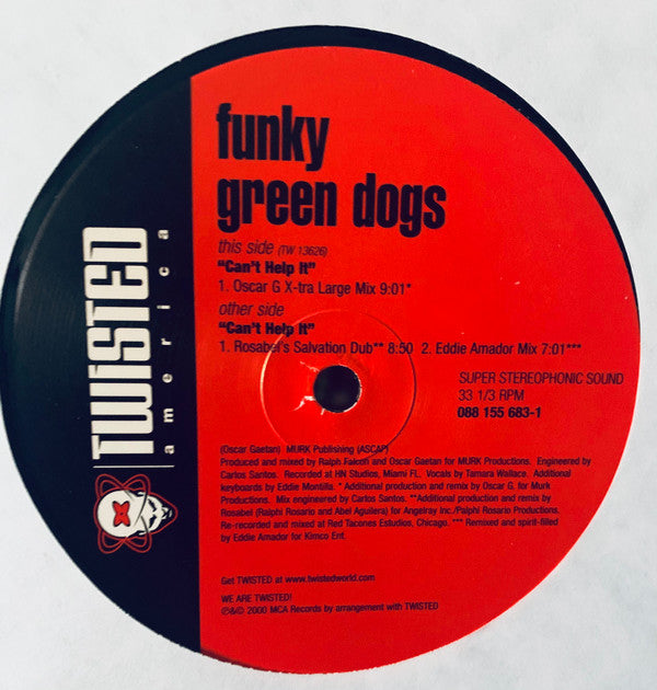 Funky Green Dogs : Can't Help It (2x12")