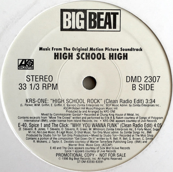 Various : High School High (Music From The Original Motion Picture Soundtrack) (12", Promo, Smplr)