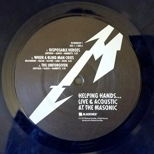 Metallica : Helping Hands... Live & Acoustic At The Masonic (2xLP, Album, Ltd, Blu)