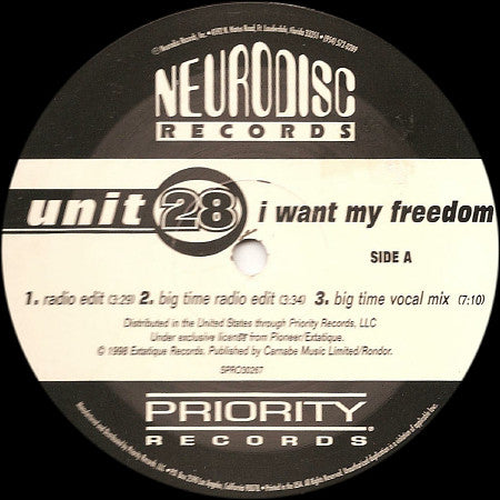Unit 28 : I Want My Freedom (12", Promo)