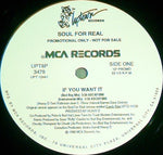 Soul For Real : If You Want It (12", Promo)