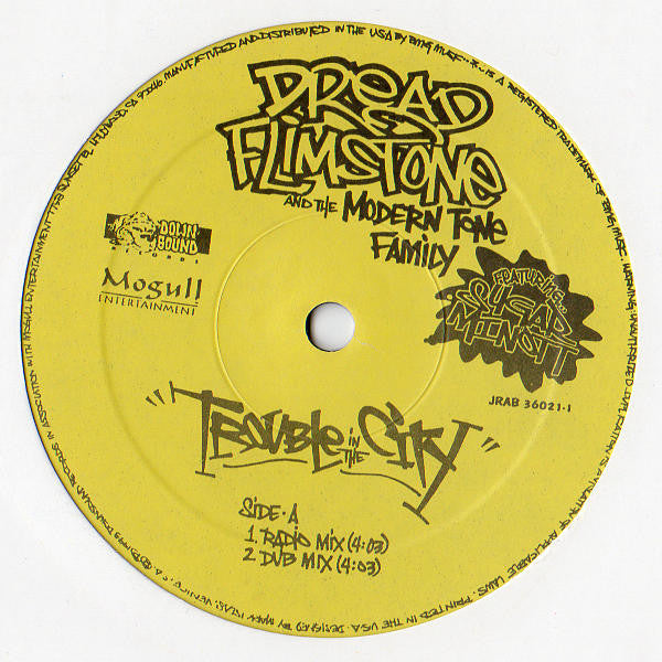 Dread Flimstone And The Modern Tone Family* Featuring Sugar Minott : Trouble In The City (12")