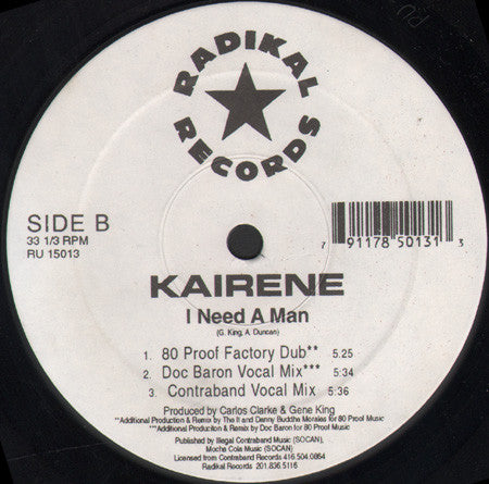 Kairene : I Need A Man (12", Promo)