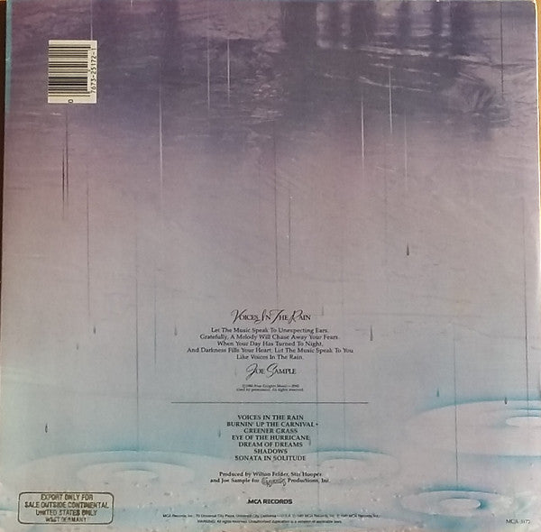 Joe Sample : Voices In The Rain (LP, Album, Gat)