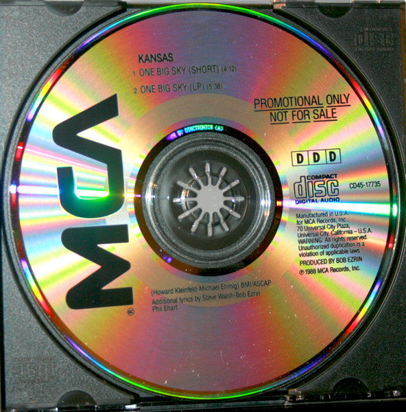 Kansas (2) : One Big Sky (CD, Single, Promo)