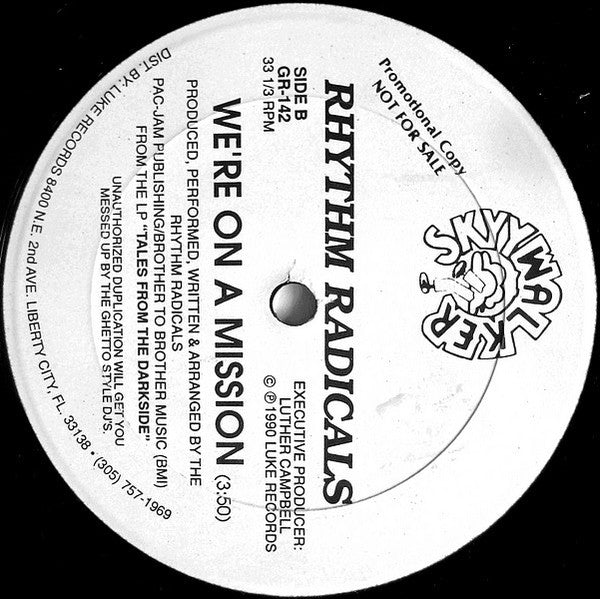 Rhythm Radicals : Brother To Brother / We're On A Mission (12", Promo)