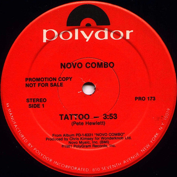 Novo Combo : Tattoo / City Bound (12", Promo)