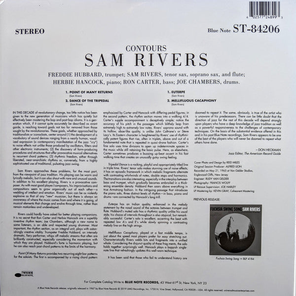 Sam Rivers : Contours (LP, Album, RE, 180)