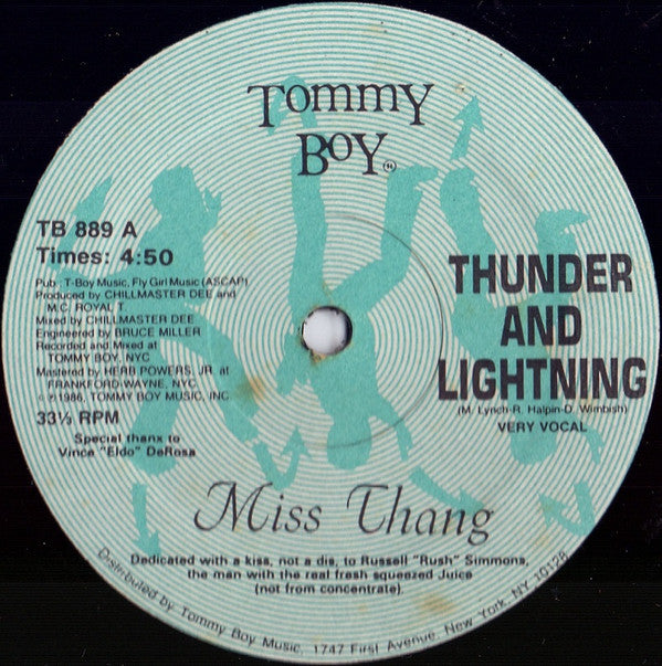 Miss Thang : Thunder And Lightning (12", Pal)