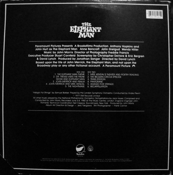 John Morris : The Elephant Man (Original Motion Picture Soundtrack) (LP, Album, Gat)