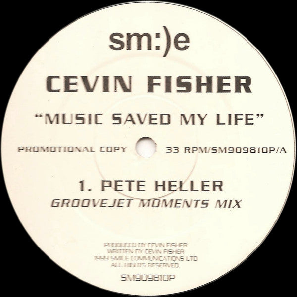 Cevin Fisher : Music Saved My Life (2x12", Promo)