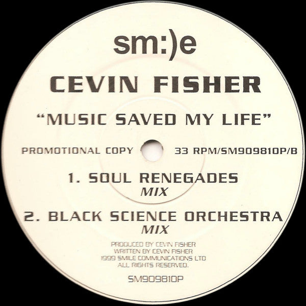 Cevin Fisher : Music Saved My Life (2x12", Promo)