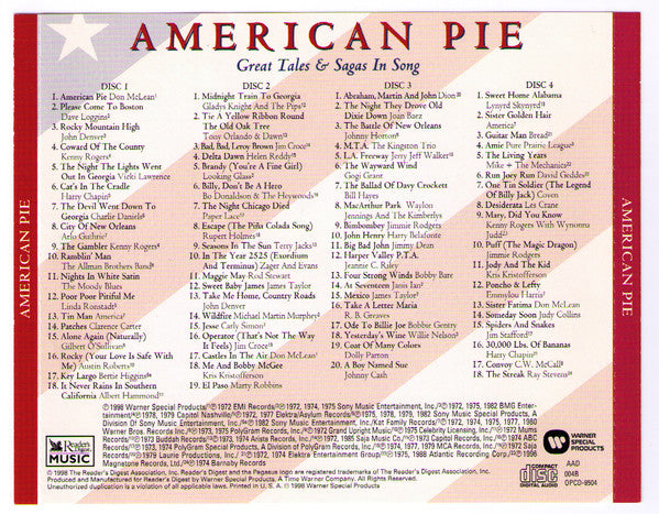 Various : American Pie: Great Tales & Sagas In Song (4xCD, Comp)