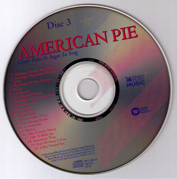 Various : American Pie: Great Tales & Sagas In Song (4xCD, Comp)