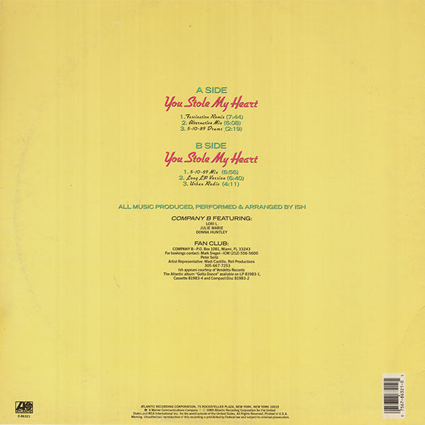 Company B : You Stole My Heart (12", Maxi)