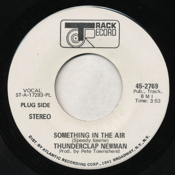 Thunderclap Newman : Something In The Air (7", Promo)