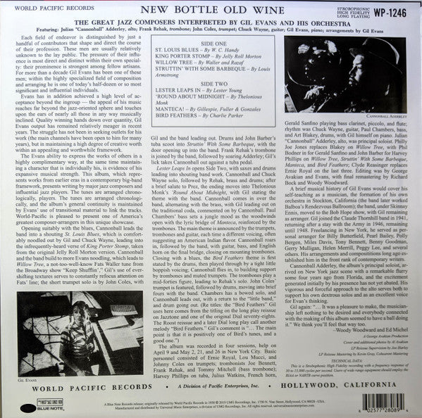 Gil Evans Orchestra* Featuring Cannonball Adderley : New Bottle Old Wine (LP, Album, RE, 180)