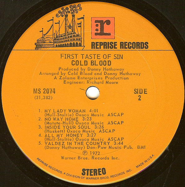 Cold Blood : First Taste Of Sin (LP, Album, Ter)